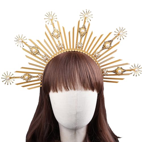 Haarreif für Damen, VirginMary, Hochzeits-Stirnband, Sonnengöttin, Diadem, Kopfschmuck, Party-Haarschmuck von Zxfdsfdbnm