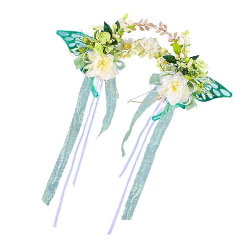 Handgefertigter 3D Blumenkranz Brautkopf Reifen Mit Schmetterlings Und Quasten Designs Für Hochzeit Und Fotografie von Zxfdsfdbnm