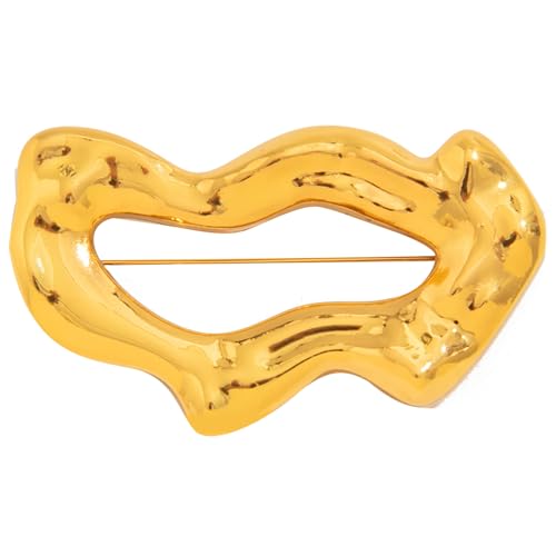 Zxfdsfdbnm Leichte Gold Oder Weiß K Legierung Brosche Mit Trendigem Ausschnittsdesign Revers Pin Schmuck Für Modelauffrauen von Zxfdsfdbnm