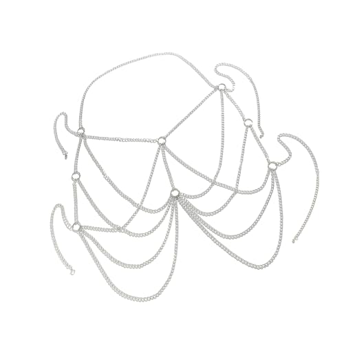 Mehrschichtige runde Halfter Brustkette vielseitige Kreuze Kette Körperzubehör Brustkette Ornament für trendsetzende Männer von Zxfdsfdbnm