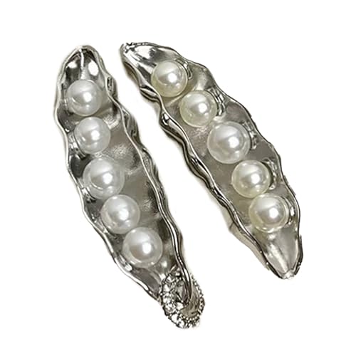 Modische Damen-Ohrstecker, Schmuck, metallbeschichtet, baumelnde Ohrringe im Erbsen-Stil mit Vintage-Imitationsperlen von Zxfdsfdbnm