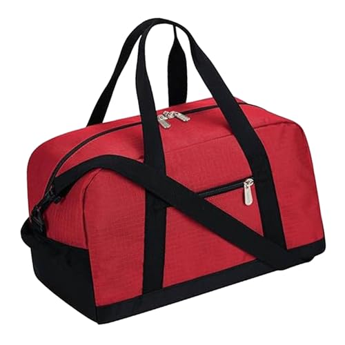 Reisetasche Multifunktionale Fitnesstasche Turnbeutel Sporttasche Kleine Übernachtungstasche Einfache Trainingstasche Weekenders Bag, rot von Zxfdsfdbnm