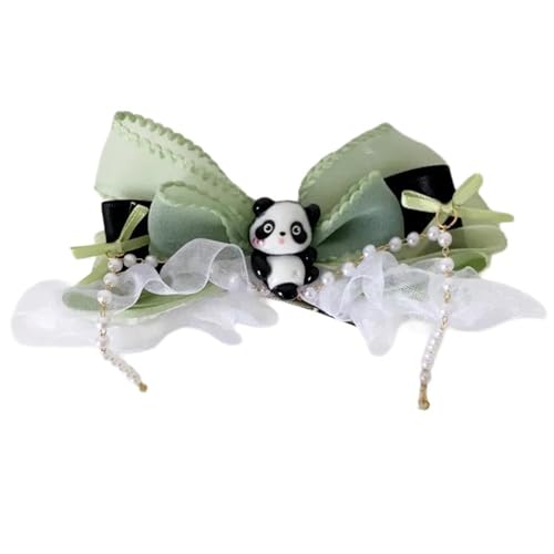 Schöne Panda-Haarspange mit Schleife, für Mädchen, rutschfeste Haarspangen, Seitennadel, weibliche Haarschmuck von Zxfdsfdbnm
