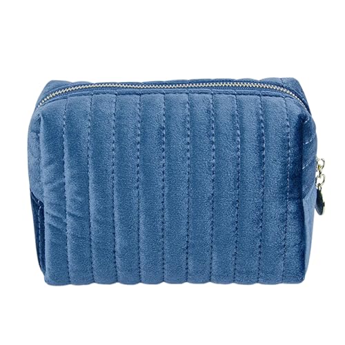 Stilvolle Reisetaschen für Damen, essentielles Make-up und Kulturbeutel, Aufbewahrungslösung, großes Fassungsvermögen, Kosmetiktasche, small, Blau von Zxfdsfdbnm