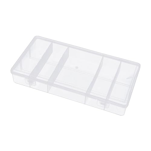 Transparente Aufbewahrungsbox mit 5 Fächern, mit Deckel, Acryl-Wimpernbehälter für Make-up-Werkzeuge, organisiert von Zxfdsfdbnm
