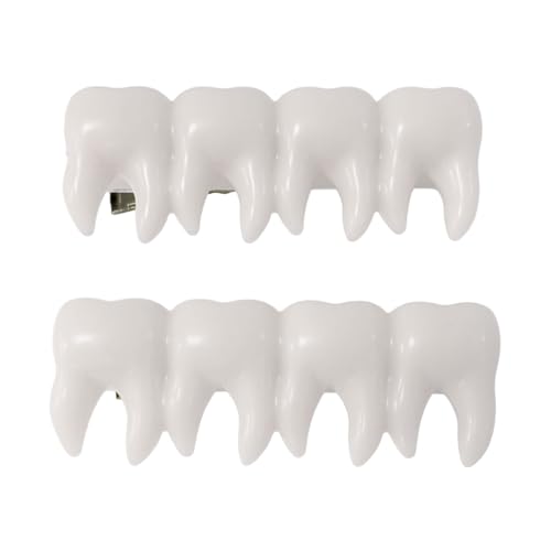 Zxfdsfdbnm 2 Stück Zahn-Haarnadeln für Halloween-Partys und Verkleidungen, schreckliche Frauen-Kopfbedeckungen, Schmuck, auffälliger Party-Haarspange von Zxfdsfdbnm