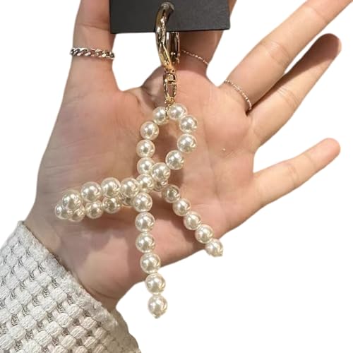 Zxfdsfdbnm Bowknot Anhänger Perlenbeutel Charm Modes Bag Anhänger Imitation Perlenmaterial Stilvoller Perlenschlüsselkette Für Telefon Und Schlüssel von Zxfdsfdbnm