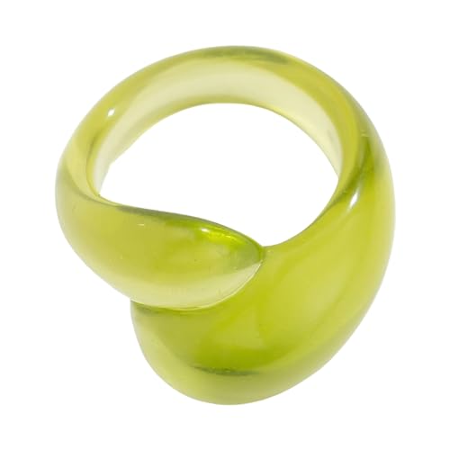 Zxfdsfdbnm Bunte Doppel Tröpfchen Acrylringe Handgefertigtes Accessoires Statement Schmuck Für Frauen Party Fingerzubehör von Zxfdsfdbnm