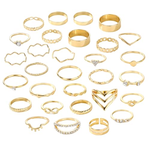 Zxfdsfdbnm Elegante Stapelgrunge Stil Ringe Kollektion Für Männer Und Frauen Handgefertigte Geometrische Fingerringe Mit Strasssteinen von Zxfdsfdbnm