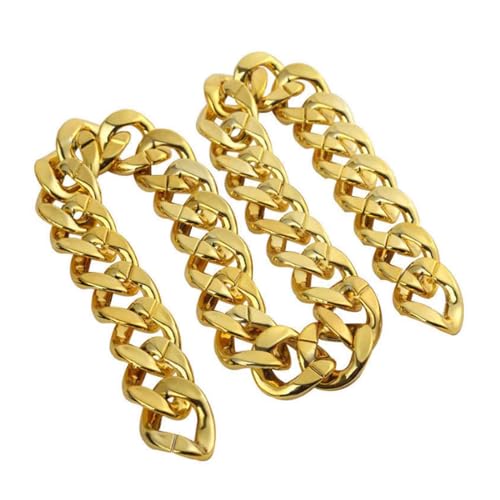 Zxfdsfdbnm Große Halskette Rapper Fake Gold Kette 90er Jahre Hip Hop Gold Kunststoff Halskette Rapper Kostüm Requisiten Schmuck, 100, P, Kein Edelstein von Zxfdsfdbnm