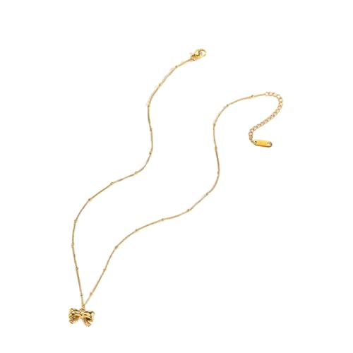 Zxfdsfdbnm Halskette mit Metallschleife, Hochzeitsschmuck, Schleifen-Anhänger, verstellbare Kette, geeignet für besondere Anlässe von Zxfdsfdbnm