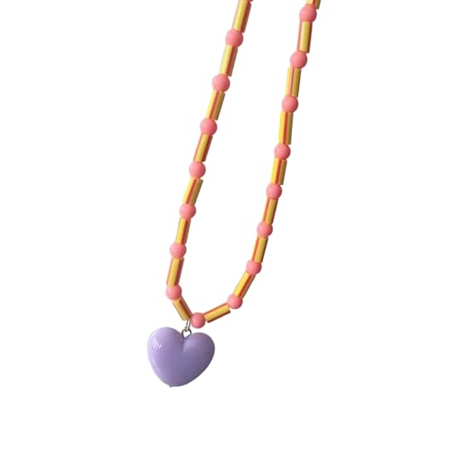 Zxfdsfdbnm Herzhänger Halskette Verstellbare Kette Halskette Stylische Perlenkette Halskette Halskette Textur Halshalsschmuck Für Frauen Mädchen von Zxfdsfdbnm