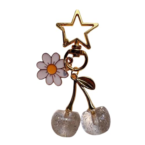 Zxfdsfdbnm Kirschen Und Blütenschlüsselkäse Charm Fruchtform Schlüsselanhänger Trendy Key Handtasche Accessoire Für Frauen Mädchen von Zxfdsfdbnm