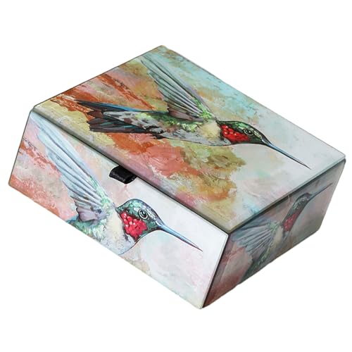 Zxfdsfdbnm Luxuriöses Schmuck-Organizer-Etui, raffinierte Schmucksammelbox mit Bemalt und Gläsern für Damen von Zxfdsfdbnm