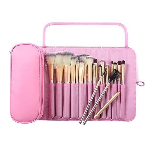 Zxfdsfdbnm Make-up-Tasche Kosmetikpinsel Organizer Handtasche Kosmetiktasche mit 12 Pinselhaltern für Pinselsets und Make-up-Zubehör von Zxfdsfdbnm