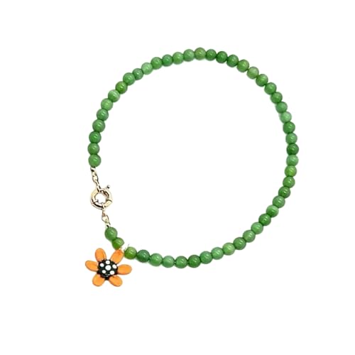 Zxfdsfdbnm Modische Blüten Anheitige Halskette In Stabilen Steinglasmaterialien Mit Verstellbarer Kette Für Vielseitiges Styling von Zxfdsfdbnm