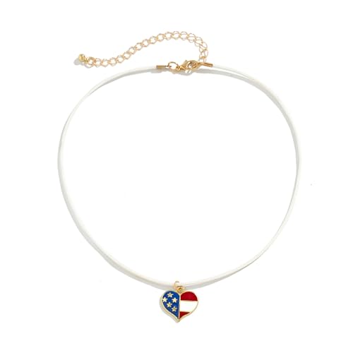 Zxfdsfdbnm Modische Flaggen-Anhänger-Halskette, verstellbare Länge, Legierung, Halskette mit Flaggenanhänger, stilvolle Halskettenverzierung von Zxfdsfdbnm