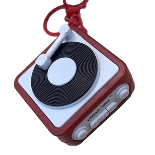 Zxfdsfdbnm Retro Styles Phonograph Keyring Accessoire Mit Musikwiedergabe Und Aufnahme Bietet Modezubehör Für Frauen von Zxfdsfdbnm