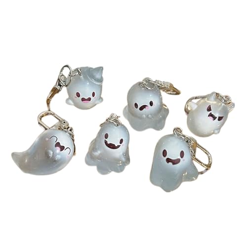 Zxfdsfdbnm Set Von 6 Modischen Nachtleuchten Specter Schlüsselbund Phantome Geformtes Rucksack Charme Anhänger Halloween Accessoire von Zxfdsfdbnm