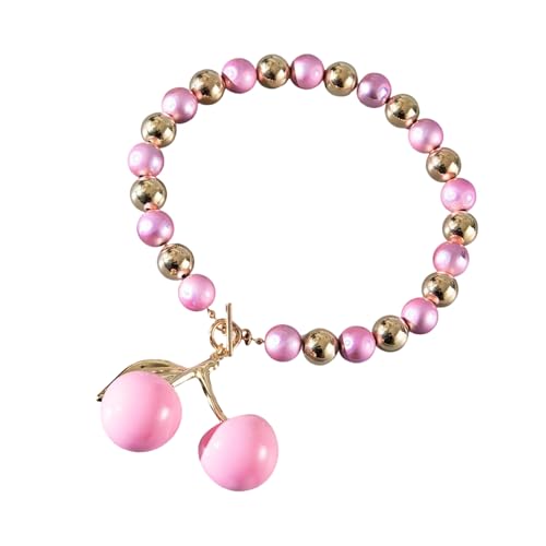 Zxfdsfdbnm Stilvolle Halskette mit Kirschenanhänger, modische Schlüsselbeinkette, übertriebener Obstanhänger, Damen-Halskette, Schmuck-Zubehör von Zxfdsfdbnm