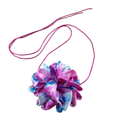 Zxfdsfdbnm Stilvolle Halskette mit Rosenanhänger, bunt, Blumenform, Schlüsselbeinkette, modischer Schmuck, Blütenanhänger, Halskette von Zxfdsfdbnm