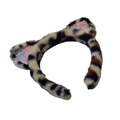 Zxfdsfdbnm Stilvolle Leoparden-Kopfbedeckung Cosplay Maskeraden Stirnbänder Kinder Haarreifen für Halloween Rollenspiele von Zxfdsfdbnm