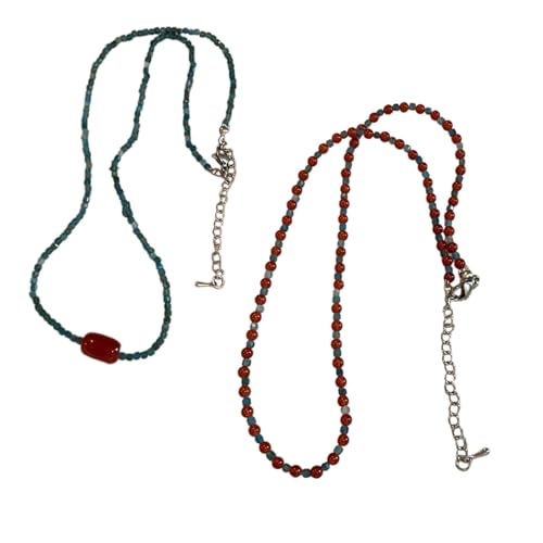 Zxfdsfdbnm Vintage Goth Sweet Red Blue Perlen Halskette Halskette Handgefertigt Verstellbare Schlüsselbeutelkette Für Frauenschmuckzubehör von Zxfdsfdbnm