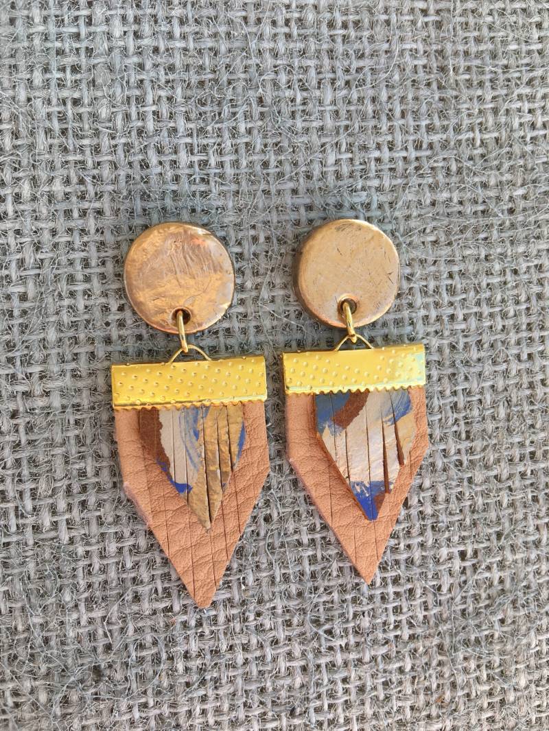 Mütter Handbemalt Ohrringe, Brautjungferngeschenk, Geschenk, Geschenk Für Sie, Fransenohrringe, Jewely von ZydecoandJazz