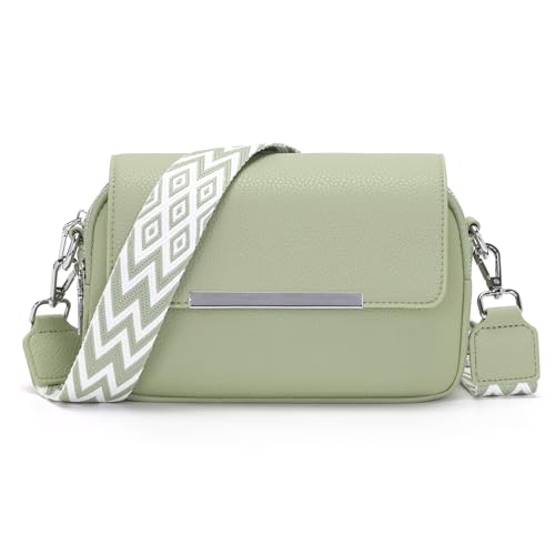 Zyig kleine umhängetasche damen handtasche handbags for women handytasche zum umhängen Breitem Schultergurt Multikompartiment crossbody bag Hellgrün von Zyig