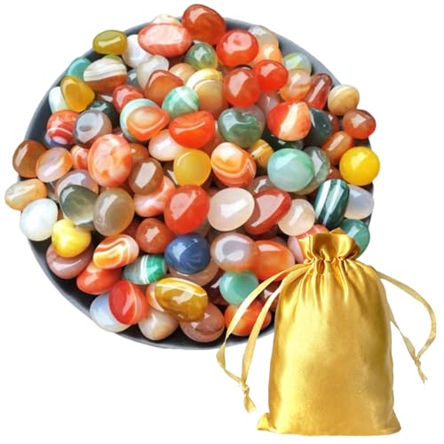 Zyiphor 500g Edelstein Mix für Kinder 15-20 mm Halbedelsteine Mischung Bunt Trommelsteine Glückssteine für Dekoration, Edelsteinspiel zur Schatzsuche, Kindergeburtstag von Zyiphor