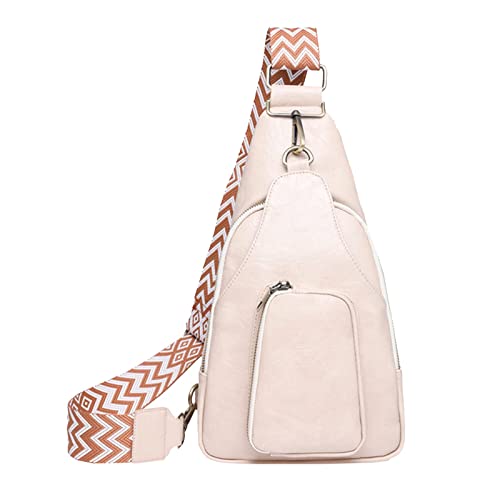 Sling Bag for Women Leather Small Fanny Pack Crossbody Bags Chest Bag for Women 12 Messenger Bag, weiß, Einheitsgröße, Reiserucksäcke von Zylione