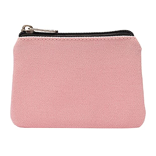 Zylione Bunte Baumwolle Leinwand Ändern Tasche Karte Tasche Einfache Tuch Kleine Tasche Aufbewahrungstasche Brieftasche Kette für Männer, rose, Einheitsgröße von Zylione