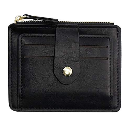 Zylione Damen Geldbörse Kleine Tasche Reißverschluss Geldbörse Slim Minimalistische Brieftasche für Frauen, Schwarz , Einheitsgröße von Zylione