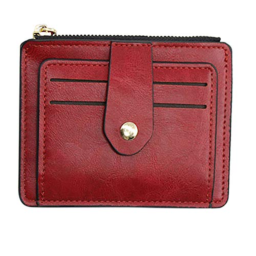 Zylione Damen Geldbörse Kleine Tasche Reißverschluss Geldbörse Slim Minimalistische Brieftasche für Frauen, rot, Einheitsgröße, Minimalistisch von Zylione