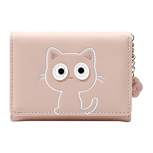 Zylione Damen Kleine drei Bifold Leder Geldbörsen Damen mit Kartenfächern ID Fenster Geldbörse Tasche Elastische Telefon Brieftasche, rose, Einheitsgröße von Zylione