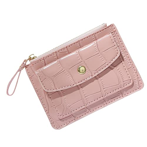 Zylione Damen Leder Slim Minimalist Front Pocket Wallet Schlüsselanhänger Herren Gürtel Geldbörse Pouch, rose, Einheitsgröße von Zylione