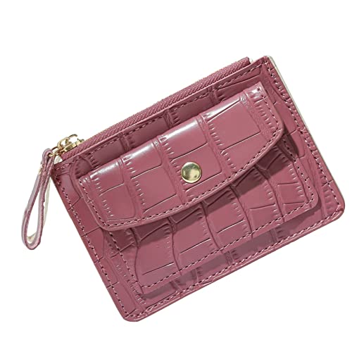 Zylione Damen Leder Slim Minimalist Front Pocket Wallet Schlüsselanhänger Herren Gürtel Geldbörse Pouch, wassermelone, Einheitsgröße von Zylione