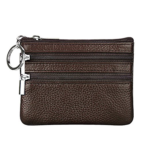 Zylione Fall Brieftasche Damen Taschen Kleine Kleingeld Brieftaschen Schlüssel Reißverschluss Mini Halter Brieftasche Verstecktes Fach Brieftasche Damen, coffee, Einheitsgröße von Zylione