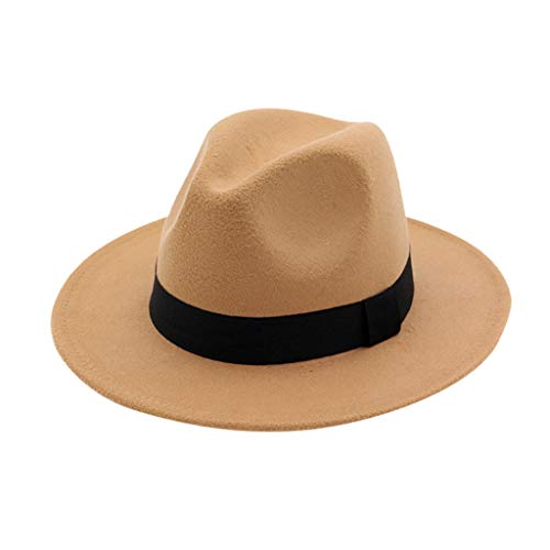 Zylione Fedora-Hut für Herren und Damen, Baumwollfilz, Fedora-Hut, großes Kostüm, Zubehör für Herren, Panama-Kappe, knautschbar, für Reisen, A-Kaki, Einheitsgröße Zylione Fedora-Hut für Herren und Damen, Baumwollfilz, Fedora-Hut, großes Kostüm, Zubehör für Herren, Panama-Kappe, knautschbar, für Reisen, A-Kaki, Einheitsgröße von Zylione
