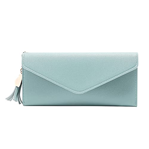 Zylione Frauen Mode Lange Quaste Brieftaschen Tasche Karte Paket Multi-Kartenhalter Tasche Leder Brieftasche Kette, blau, Einheitsgröße von Zylione