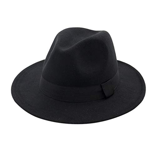 Zylione Fedora-Hut für Herren und Damen, Baumwollfilz, Fedora-Hut, großes Kostüm, Zubehör für Herren, Panama-Kappe, knautschbar, für Reisen, A-schwarz, Einheitsgröße Zylione Fedora-Hut für Herren und Damen, Baumwollfilz, Fedora-Hut, großes Kostüm, Zubehör für Herren, Panama-Kappe, knautschbar, für Reisen, A-schwarz, Einheitsgröße von Zylione