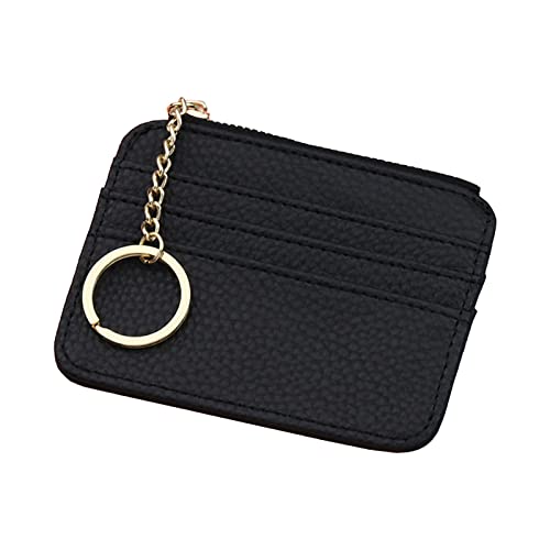 Zylione Mode ID Kurze Brieftasche Einfarbig Frauen Männer Kunstleder Reißverschluss Geldbörse Mehrere Kartenfächer Clutch Tasche Kleine Frau Brieftasche mit Bild Halter, Schwarz , Einheitsgröße, von Zylione