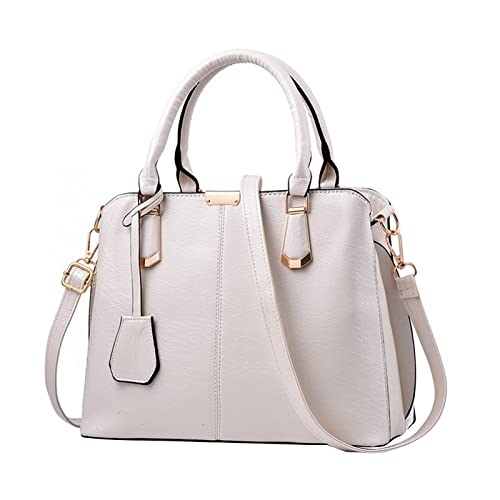 Zylione Neue Damentasche Einfache Handtasche Single Shoulder Frauen Große Tasche CrossbodyBag Plain Canvas Tote Taschen, weiß, Einheitsgröße von Zylione