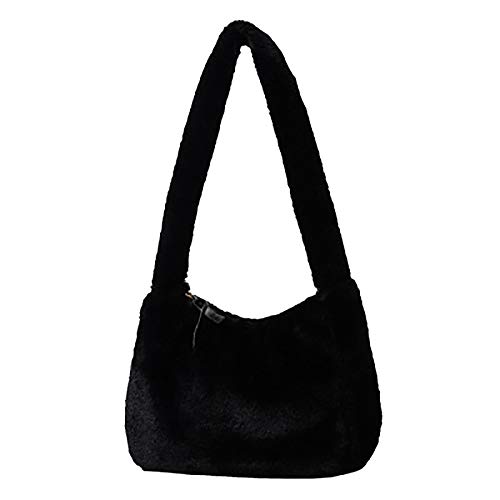 Zylione Schulterhandtaschen Handtaschen Taschen Crossbody Plüschtaschen Tasche Schultertasche Tragetasche für Frauen, Schwarz , Einheitsgröße von Zylione