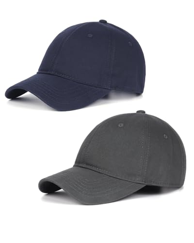 Zylioo 2 Stück Basecap XL/XXL Herren Kappe Baseballkappe Baseball Cap Verstellbare Sport Cappy Damen Für Großen Kopf von Zylioo