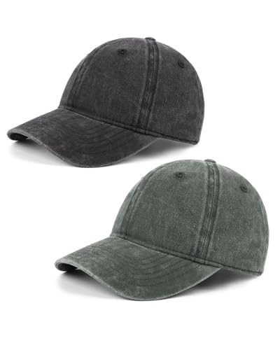 Zylioo 2 Stück XL/XXL Vintage Basecap Kappe Für Großen Kopf Pigment Baseballkappe Washed Cotton Used Look Baseball Cap Waschbare Cappy Zylioo 2 Stück XL/XXL Vintage Basecap Kappe Für Großen Kopf Pigment Baseballkappe Washed Cotton Used Look Baseball Cap Waschbare Cappy von Zylioo