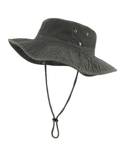 Zylioo 3XL Buschhut Für Großer Kopf,Übergroßer Breiter Krempe Wanderhut,UV Safari Boonie Hat Für Outdoor Angeln Fischen Golf von Zylioo