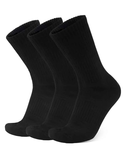 Zylioo 3er Pack Crew Sportsocken Für großen Fuß,Sneaker Socken 47-51,Cushioned Crew Handtuchboden Trainningssocken von Zylioo