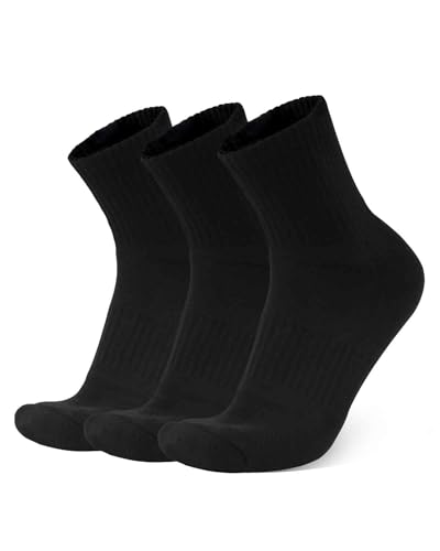 Zylioo 3er Pack Quarter Sportsocken 47-51,Trainningssocken Für großen Fuß,Cushioned Tennissocken von Zylioo