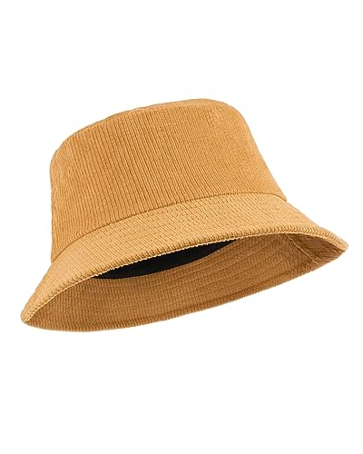 Zylioo Cord Fischerhut Anglerhut Für Großen Kopf,Kord Bucket Hats,Winter Sonnenhut mit Breiter Krempe von Zylioo